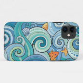 波パターンの中の魚 Case-Mate iPhoneケース (裏面(横))