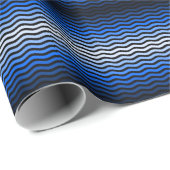 波パターン–01黒BG ラッピングペーパー (ロールコーナー)