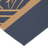 波パタ日本のーンネイビーブルーと金ゴールドブラウン ミディアムテーブルランナー (コーナー)