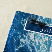 波パーソナライズされた青の海 ビーチタオル (インサイチュ)