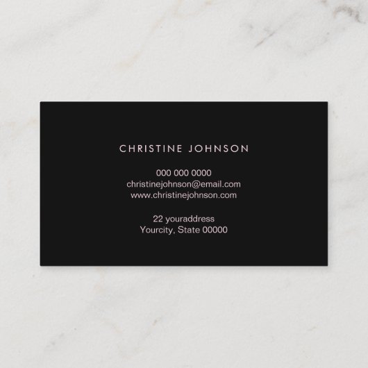 波ピンクのシーセルデザインオン黒 名刺 (裏面)