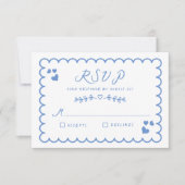 波ファンキーの図解入りの、写真付きの手書結婚の 出欠カード (正面)