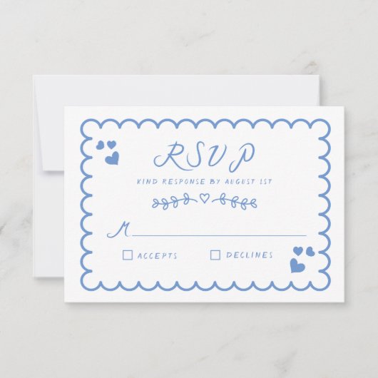 波ファンキーの図解入りの、写真付きの手書結婚の 出欠カード (正面)