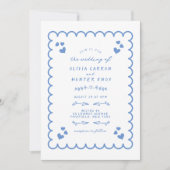 波ファンキーの図解入りの、写真付きの手書結婚の 招待状 (正面)