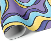 波ファンキーカラフルレトロモダンパターン ラッピングペーパー (ロールコーナー)