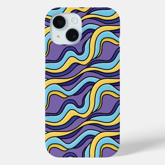 波ファンキーカラフルレトロモダンパターン Case-Mate iPhoneケース (裏面)