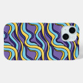 波ファンキーカラフルレトロモダンパターン Case-Mate iPhoneケース (裏面 (横))