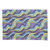 波ファンキーカラフルレトロモダン型枕C 枕カバー (正面)