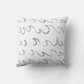 波ミニマル抽象芸術手描き海模様 クッション (裏面)