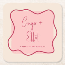 波モダンはっきりした形マゼンダ応援結婚の