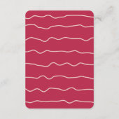 波モダンはっきりした枠マゼンタピンク結婚ズ エンクロージャーカード (裏面)