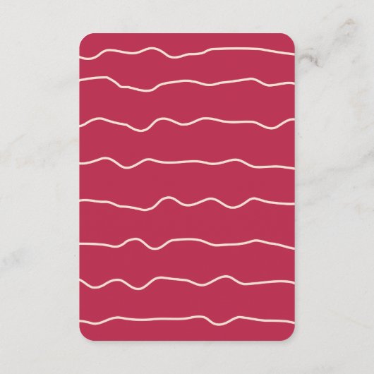 波モダンはっきりした枠マゼンタピンク結婚ズ エンクロージャーカード (裏面)