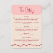 波モダンはっきりした枠マゼンタピンク結婚ズ エンクロージャーカード (正面)