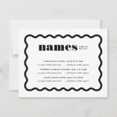 波モダンはっきりした状の数々のイベント結婚の 出欠カード (正面)