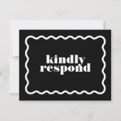 波モダンはっきりした状の数々のイベント結婚の 出欠カード (裏面)