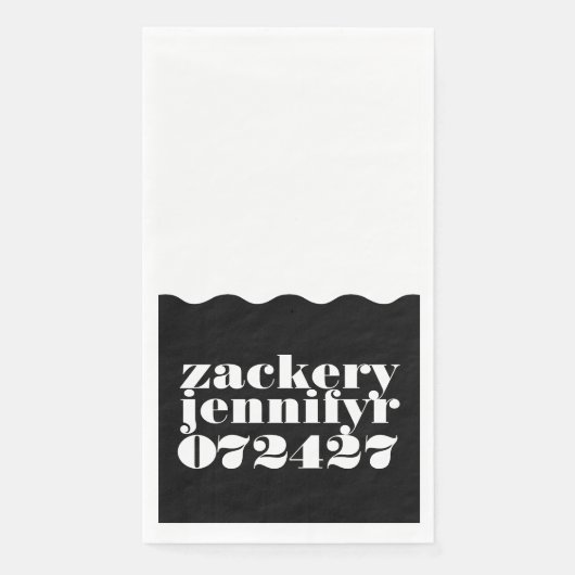 波モダンはっきりした状フレーム白黒結婚の (正面)