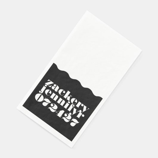 波モダンはっきりした状フレーム白黒結婚の (コーナー)