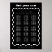 波モダンはっきりした状フレーム白黒結婚の ポスター (正面)