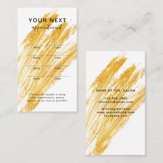 波モダンエレガントグリッター 予約カード (正面/裏面)