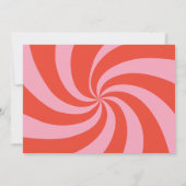 波モダン状レトロピンク+赤クリスマスパーティー 招待状 (裏面)