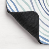 波モダン青と緑の抽象芸術パターンマウスパッド マウスパッド (コーナー)