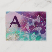 波モノグラム、明るいライトパープルブルー 名刺 (裏面)