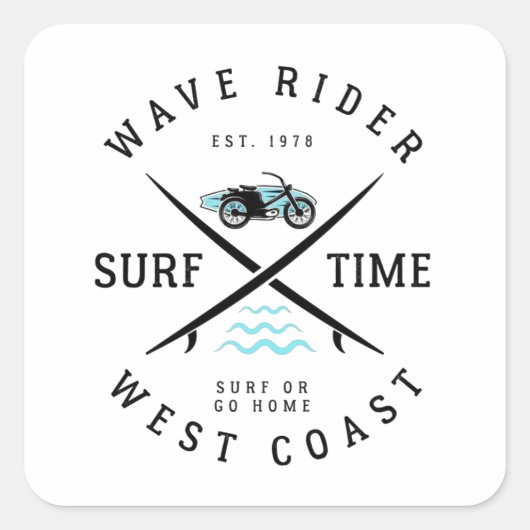 波ライダーのサーフタイム スクエアシール (正面)