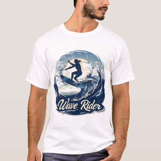 波ライダーサーファーTee:潮流に乗るスタイル Tシャツ (正面)