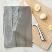 波ラッピング上のビーチターコイズブルー海 キッチンタオル (四つ折り)