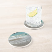 波ラッピング上のビーチターコイズブルー海 コースター (側面)