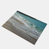 波ラッピング上のビーチターコイズブルー海 ドアマット (アングル)