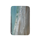 波ラッピング上のビーチターコイズブルー海 バスマット (正面縦)