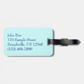 波ラッピング上のビーチターコイズブルー海 ラゲッジタグ (裏面横)