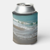 波ラッピング上のビーチターコイズブルー海 缶クーラー (缶裏面)