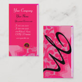 波ルビーモノグラム、ピンク赤黒 名刺 (正面/裏面)