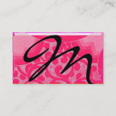 波ルビーモノグラム、ピンク赤黒 名刺 (裏面)