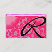 波ルビーモノグラム、ピンク赤黒 名刺 (裏面)