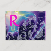 波ルビーモノグラム、明るいライトパープルブルー 名刺 (裏面)