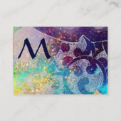 波ルビーモノグラム、明るい緑の青 名刺 (裏面)