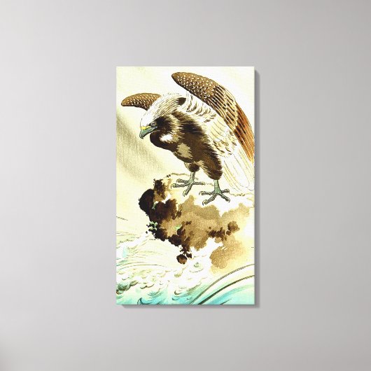 波上の鷹 土屋小逸 1930年代 キャンバスプリント (正面)