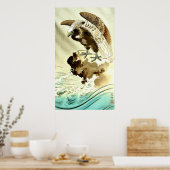 波上の鷹 土屋小逸 1930年代 ポスター (キッチン)