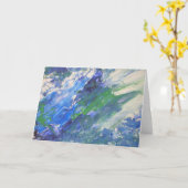 "波上りの"の挨拶状 カード (黄色い花)