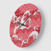 波中国の:装飾シームレススタイル。 ラージ壁時計 (傾斜)