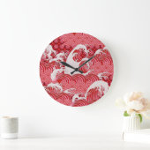 波中国の:装飾シームレススタイル。 ラージ壁時計 (ホーム)