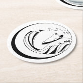 波乗りアザラシ ラウンドペーパーコースター (アングル)