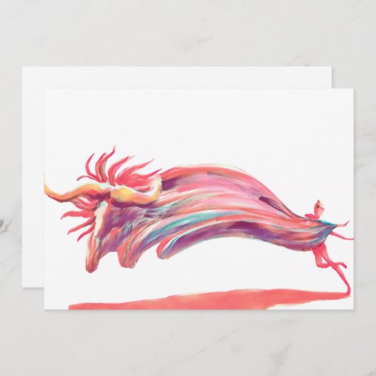 波付きバレエダンサーのピンクアート シーズンカード (正面/裏面)