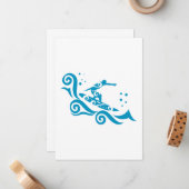 波付きマオリ・サーファー贈り物アイディア ノートカード (正面/裏面インサイチュ)