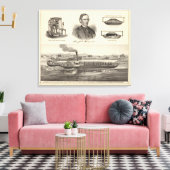 波付鉄蒸気ヨット キャンバスプリント (インサイチュ (リビング))