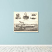 波付鉄蒸気ヨット キャンバスプリント (インサイチュ (ウッドフロア))