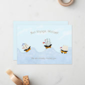 波動の海を航行する3隻の船（オーダーメイド） ノートカード (正面/裏面インサイチュ)